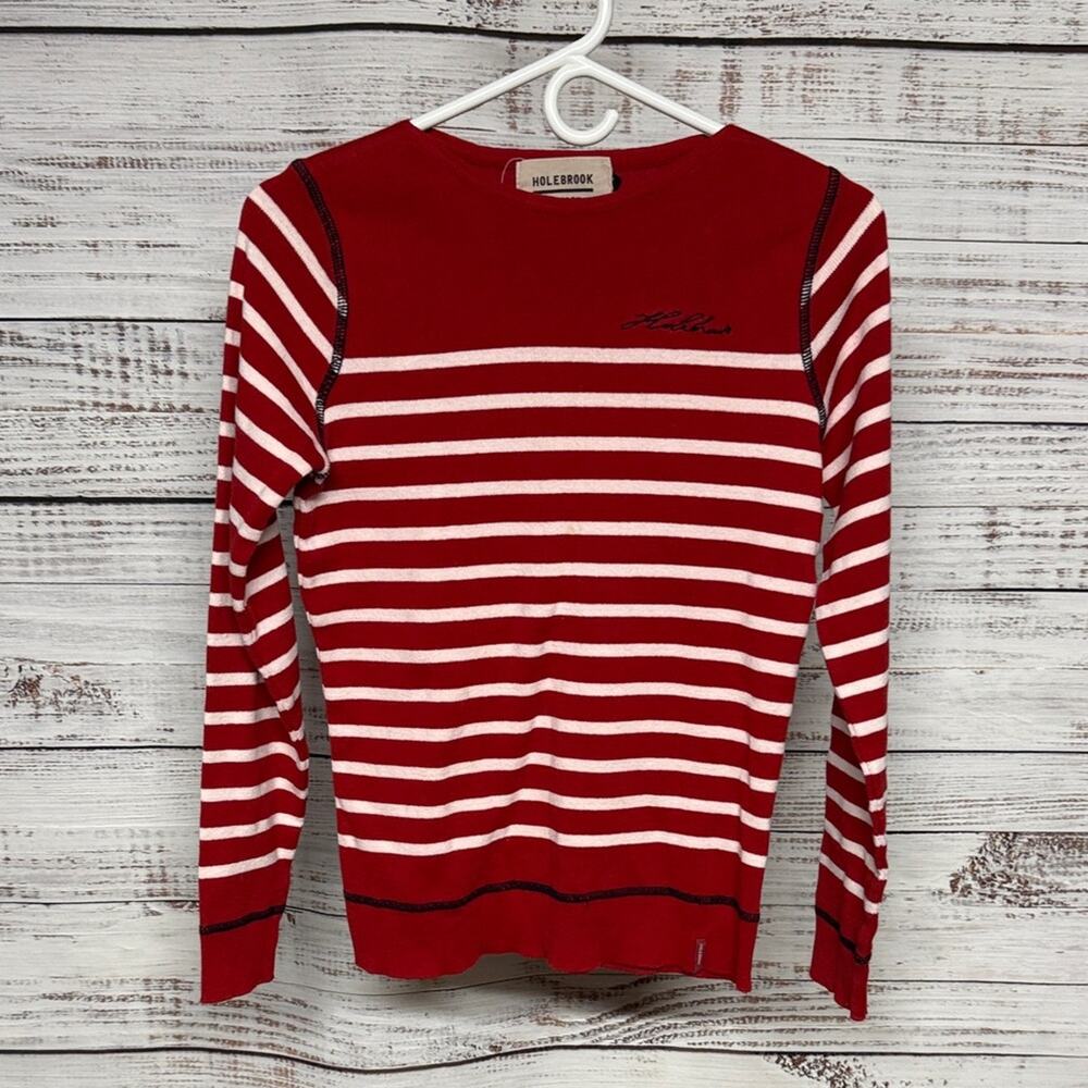 Holebrook Sweden Cotton Jumper Sweater Red Medium Striped